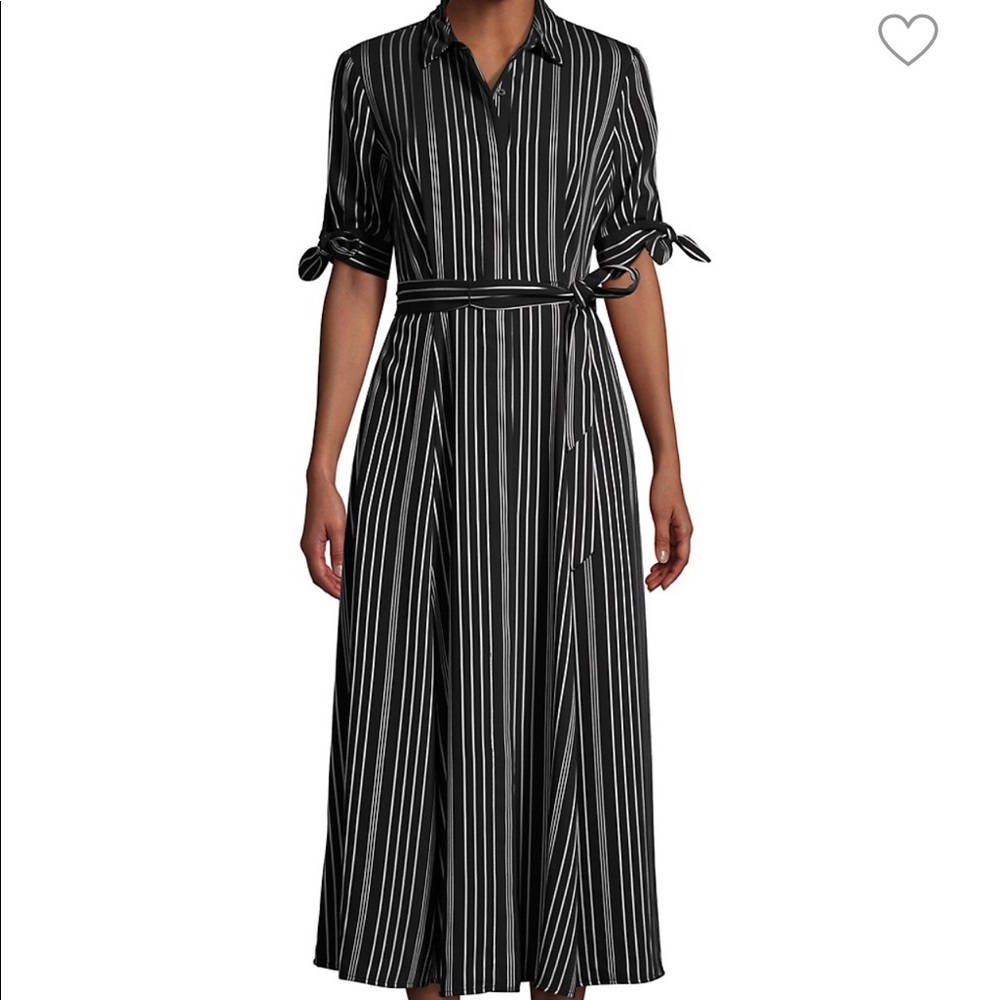 Long pinstripe Calvin Klein dress